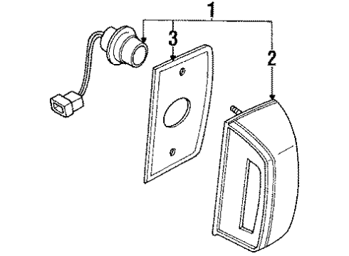 1985 Nissan Pulsar NX License Lamps Lamp Licence Diagram for 26510-01A00