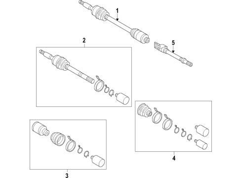 2019 Genesis G70 Front Axle Shafts & Joints, Differential, Drive Axles, Propeller Shaft Carrier Assembly Diagram for 47410-4F000