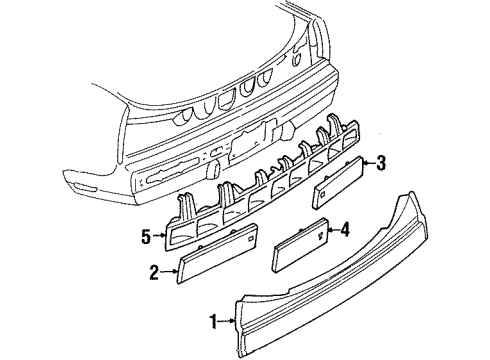 1987 Oldsmobile Toronado Tail Lamps LENS, Tail Lamp/Rear End Panel Reflector Diagram for 16507334