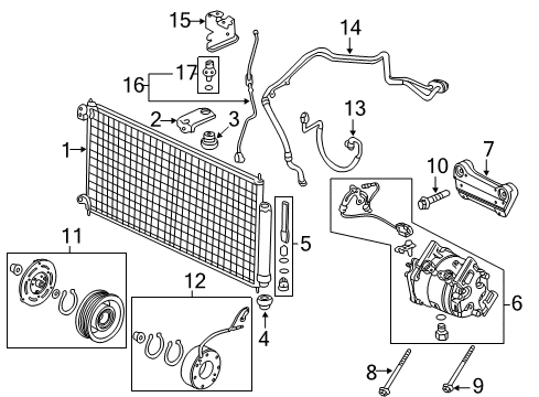 2005 Acura TSX Air Conditioner Clutch Set Diagram for 38900-RBB-006