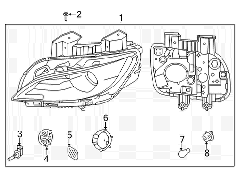 2022 Hyundai Kona Headlamp Components LAMP ASSY-HEAD, RH Diagram for 92102-J9520