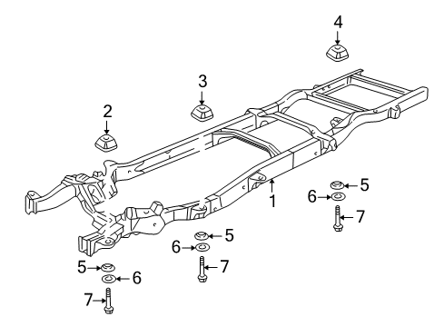 1996 Chevrolet P30 Frame & Components Bolt-Metric Hexagon Flange Head Body Mounting Diagram for 15736221