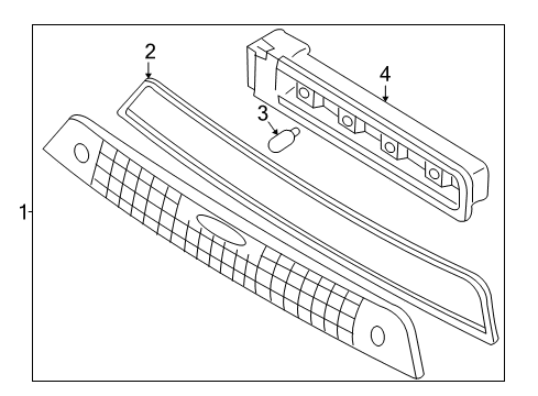 2002 Ford Focus High Mount Lamps High Mount Lamp Diagram for 2S4Z-13A613-AA