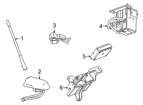 2021 Chevrolet Trailblazer Communication System Components Mount Bracket Diagram for 42538512