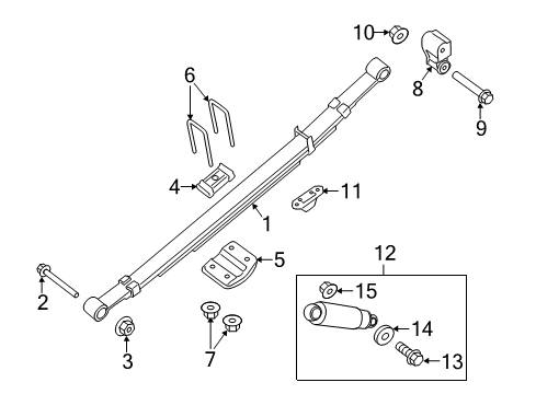 2013 Nissan NV1500 Rear Suspension Components, Stabilizer Bar ABSORBER Kit - Shock, Rear Diagram for E6200-1PA1A