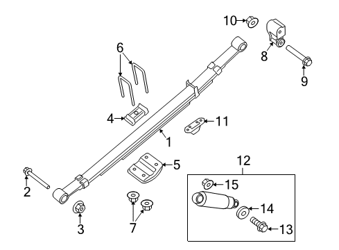 2012 Nissan NV2500 Rear Suspension Components, Stabilizer Bar Spring Assembly Leaf, Rear Diagram for 55020-9JJ0A