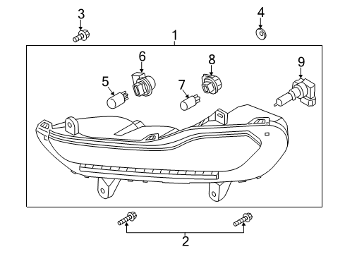 2015 Ford Escape Park Lamps Park Lamp Assembly Diagram for CJ5Z-13201-C