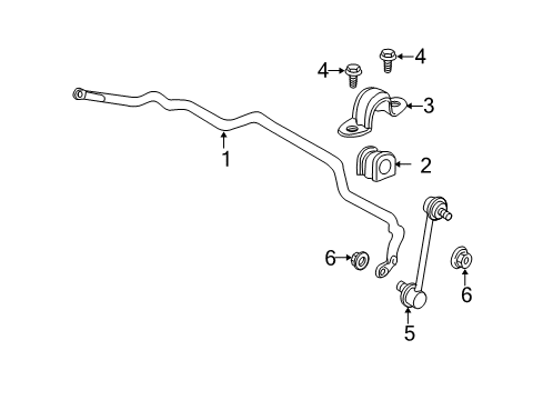 2010 Ford Escape Stabilizer Bar & Components - Front Bushing Bolt Diagram for -W506441-S439