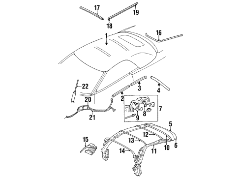 2000 Chrysler Sebring Convertible Top Switch-1 Gang Diagram for 4759144