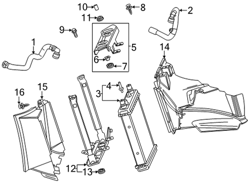 2021 Cadillac CT5 Radiator & Components Hoses Diagram for 84637344