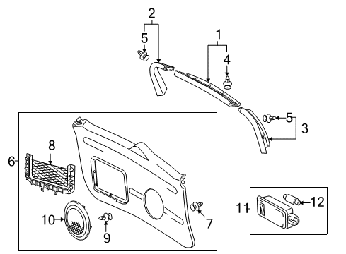 2009 Toyota RAV4 Interior Trim - Back Door Glass Trim Diagram for 67939-0R010-B0