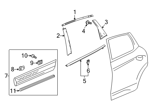 2014 Honda Crosstour Exterior Trim - Rear Door Screw, Tapping (4X10) Diagram for 90142-S04-000