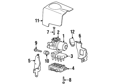 1995 Lincoln Continental Anti-Lock Brakes Front Sensor Ring Diagram for F8DZ-2C182-AA