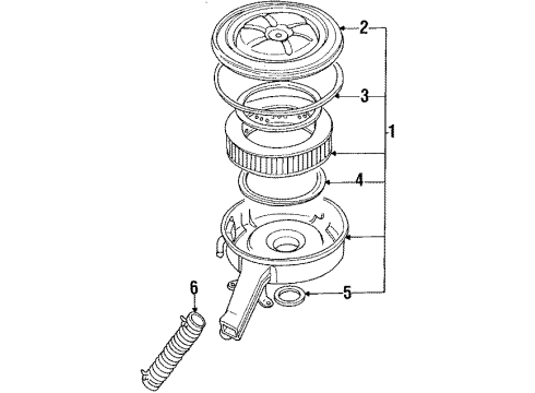 1985 Nissan Pulsar NX Heated Air Intake Air Cleaner Diagram for 16500-31M03