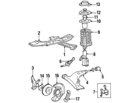 1988 Toyota Celica Front Brakes Front Axle Hub Sub-Assembly Diagram for 43503-32020
