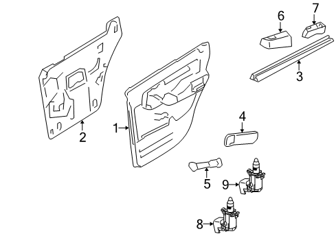 2006 Ford Explorer Rear Door Switch Bezel Diagram for 6L2Z-14524-ABA