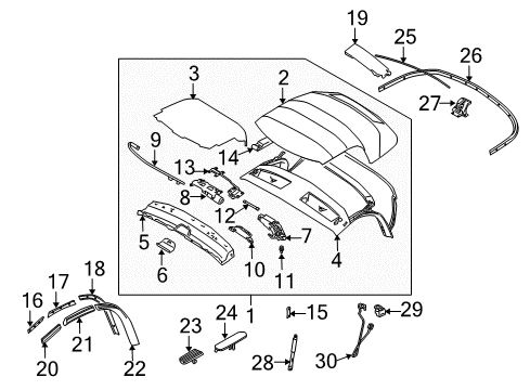 2008 BMW Z4 Top Cover & Components Shaft Diagram for 54347043871