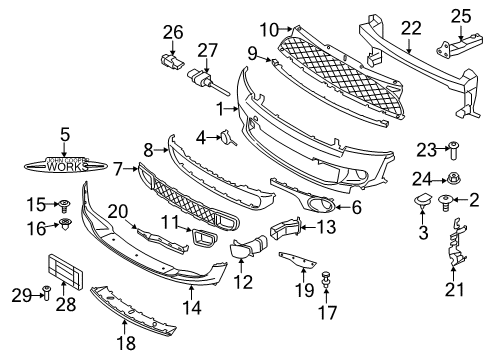 2013 Mini Cooper Automatic Temperature Controls License Plate Screws (Set of 4) Diagram for 07142756133