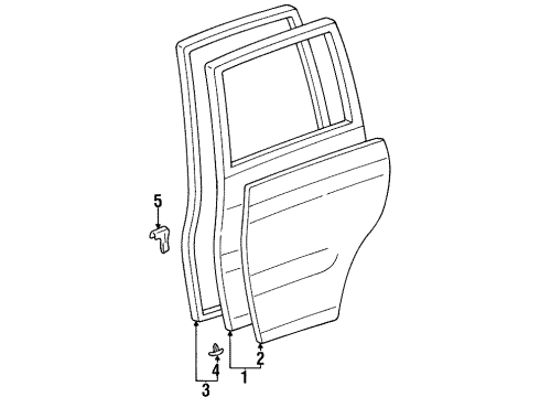 1996 Toyota Land Cruiser Rear Door Door Weatherstrip Diagram for 67872-60043