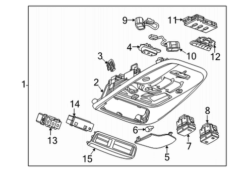 2020 Buick Encore GX Overhead Console Trim Bezel Diagram for 13517039