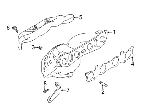 2018 Nissan Rogue Exhaust Manifold Exhaust Manifold With Catalytic Converter Diagram for 140E2-7FR0E