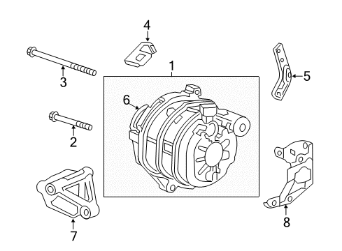 2014 Honda Civic Alternator Stay, Connector Diagram for 31124-R1A-A00