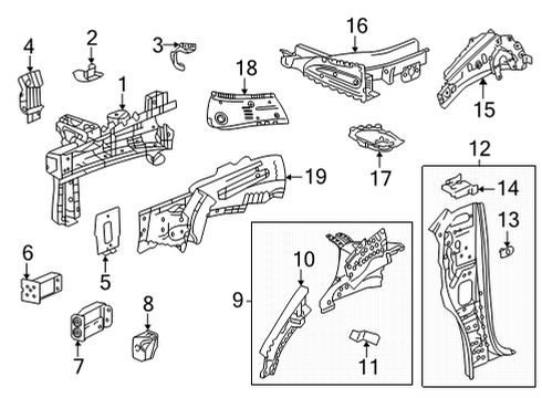 2022 Chevrolet Bolt EUV Structural Components & Rails Absorber Diagram for 42734901