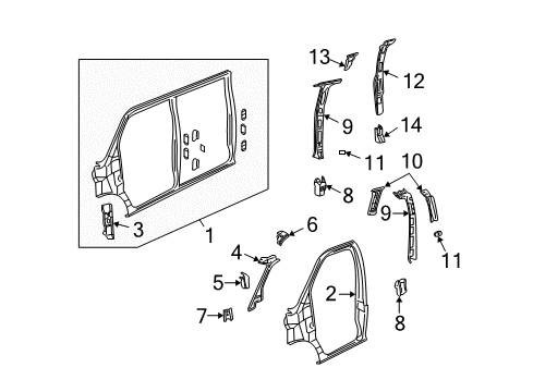 1996 Chevrolet P30 Center Pillar, Hinge Pillar, Uniside Lower Reinforcement Diagram for 15979041