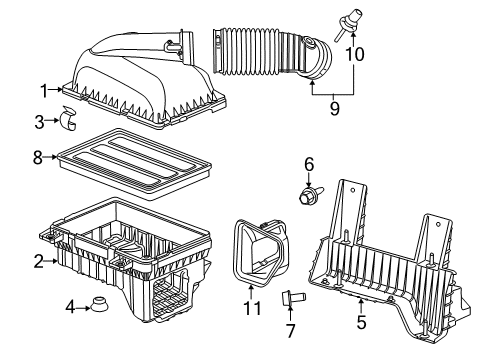 2018 Ram 2500 Powertrain Control Cover-Air Cleaner Diagram for 68239896AA