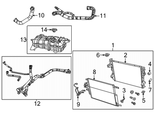 2021 Ram 1500 Radiator & Components ENGINE COOLING Diagram for 68430021AA