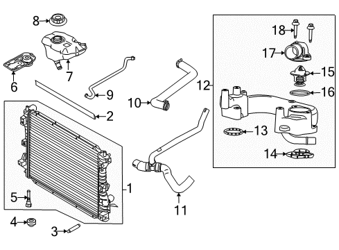 2010 Ford Mustang Radiator & Components Lower Hose Diagram for AR3Z-8286-B