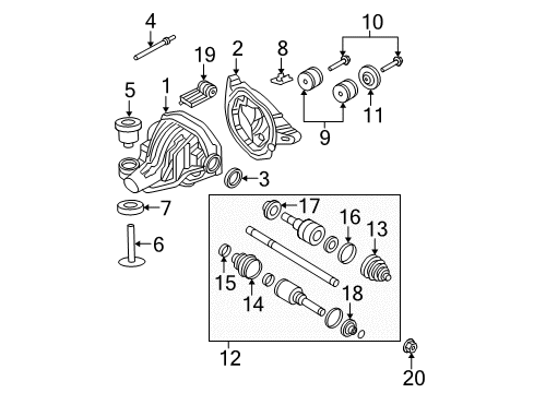 2003 Ford Explorer Axle Housing - Rear Clamp Dust Shield Diagram for 1L2Z-3K070-AA
