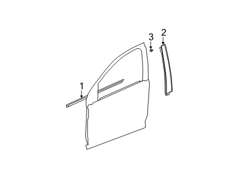 2003 Saturn Ion Exterior Trim - Front Door Belt Weatherstrip Diagram for 15235722