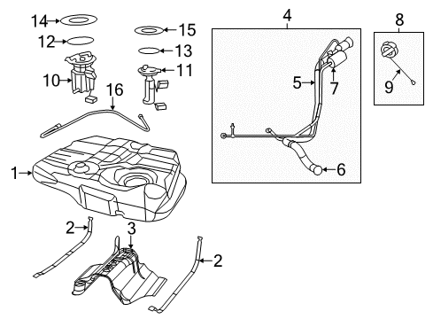 2013 Dodge Journey Fuel System Components Filter-Leak Detection Pump Diagram for 68039537AA