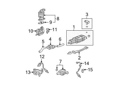 2007 Honda Fit Emission Components Valve Assembly, Purge Control Solenoid Diagram for 36162-RNA-A01