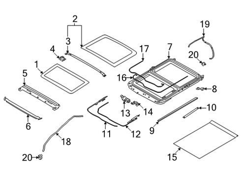 2021 Nissan Rogue Sunroof Motor Assy-Sunroof Diagram for 91295-6RA0A