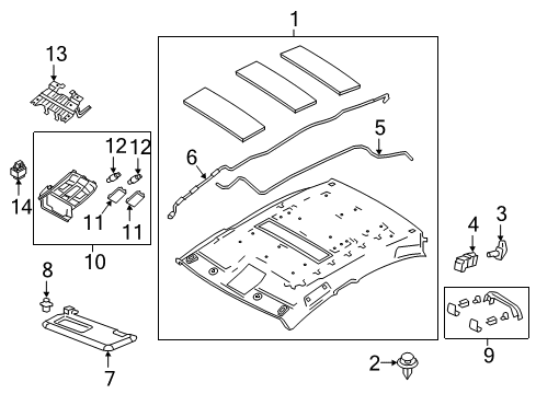 2016 Scion iA Interior Trim - Roof Harness Diagram for 82172-WB001