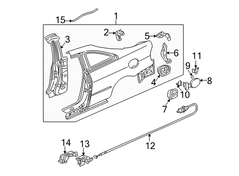 2002 Acura CL Quarter Panel & Components, Exterior Trim Adapter, Fuel Cap Diagram for 63915-S3M-A00ZZ