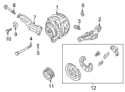 1998 Nissan Frontier Alternator Pulley Assy Diagram for 23150-0S300