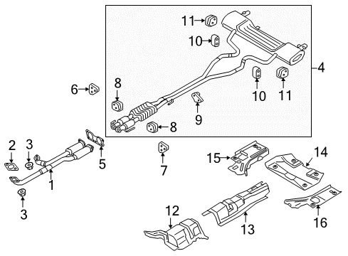 2020 Lincoln Continental Exhaust Components Muffler & Pipe Gasket Diagram for F2GZ-9450-A