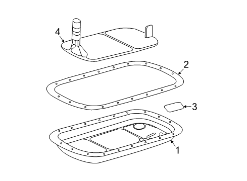 2003 Cadillac CTS Transmission Pan Kit, Automatic Transmission Fluid Diagram for 96043179