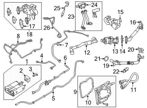 2021 Lincoln Corsair Emission Components Upper Hose Diagram for K2GZ-6758-H