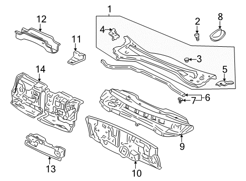 2004 Honda Odyssey Cowl Insulator, Dashboard (Lower) (Outer) Diagram for 74251-S0X-A00