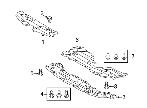 2014 Scion tC Splash Shields Front Shield Diagram for 51441-12270