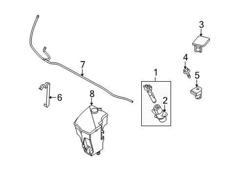 2007 BMW X3 Washer Components Screw, Self Tapping Diagram for 07119904714