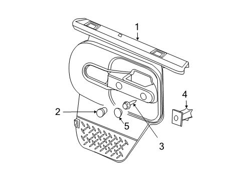 2013 Jeep Wrangler Interior Trim - Rear Door Cover-Release Handle Bezel Diagram for 1SP60DX9AB