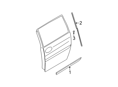 2002 Kia Sedona Exterior Trim - Side Loading Door Protector-Rear Door, LH Diagram for 0K53A506L2XX