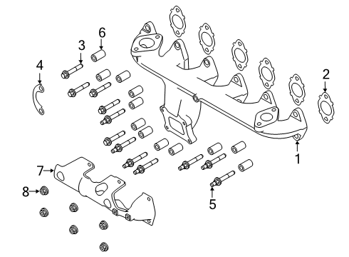 2022 Ram 2500 Exhaust Manifold SPACER-Exhaust Manifold Diagram for 5015717AA