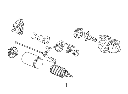 2017 Acura RDX Starter Starter Motor Assembly (Dv4Db) (Denso) Diagram for 31200-R8A-A01