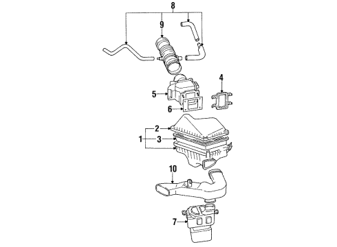 1992 Lexus ES300 Air Intake Hose, Air, NO.2 Diagram for 17342-62040